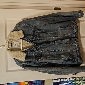 Fleece lined jeans jacket